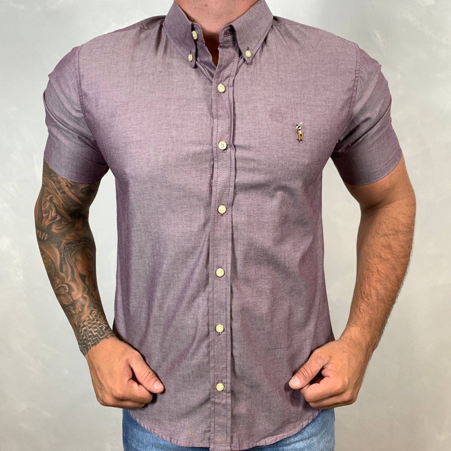 Camisa Ralph Lauren Manga Curta Vinho- Ref.30011