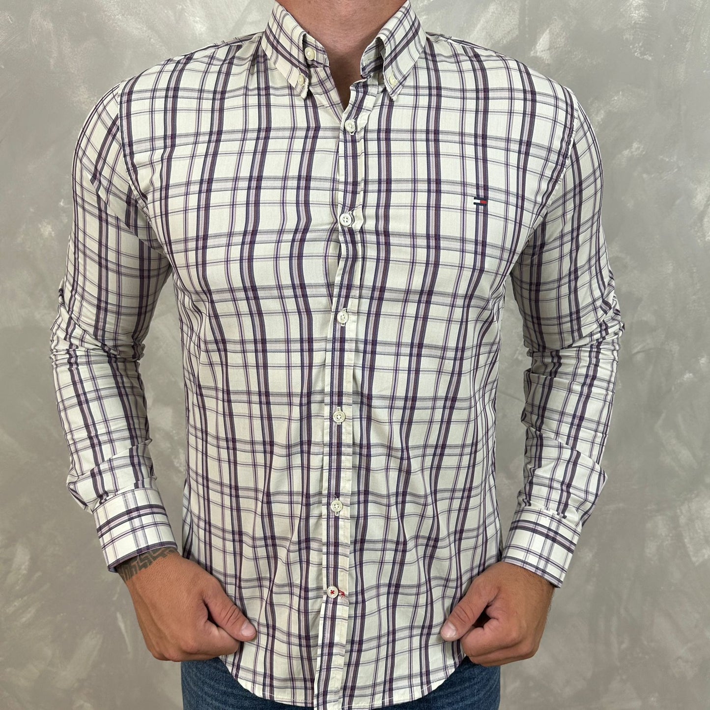 Camisa Ralph Lauren Manga Longa Xadrez Creme Ref. 40628