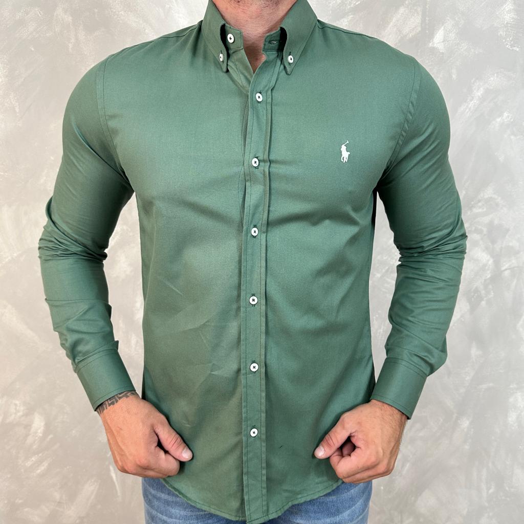 Camisa Ralph Lauren Manga Longa Verde - Ref.40726