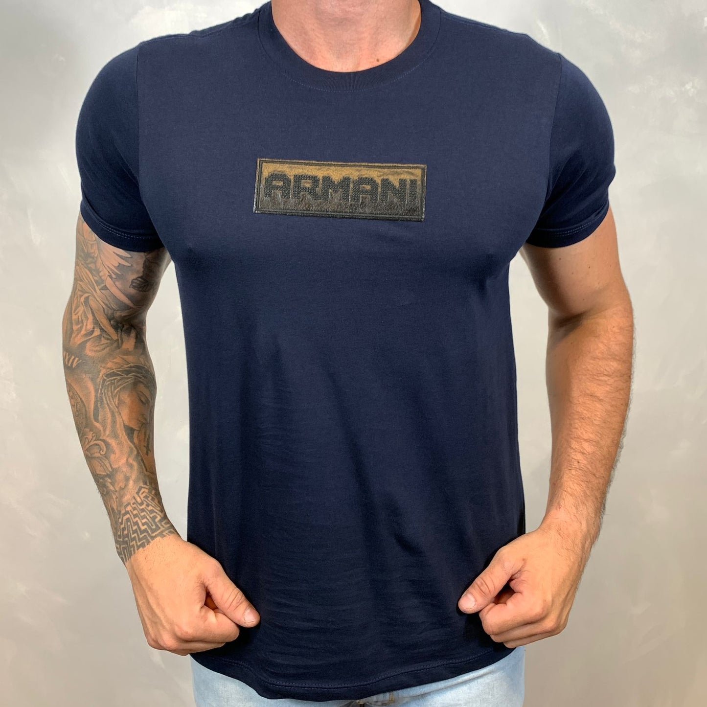 Camiseta Masculina Armani Azul Marinho Ref. B-2815