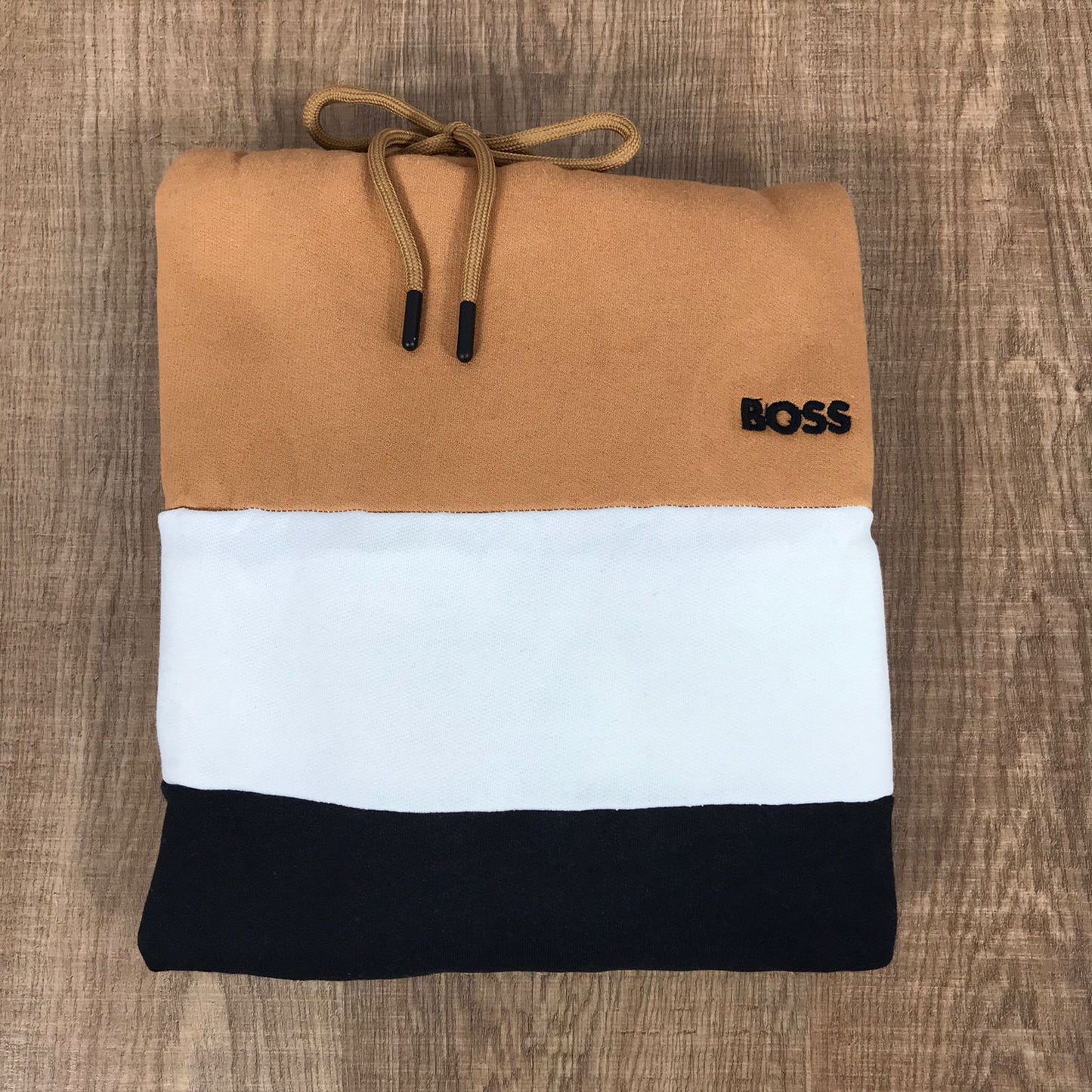 Blusa Moletom Hugo Boss Caramelo e Preto Ref. 1766