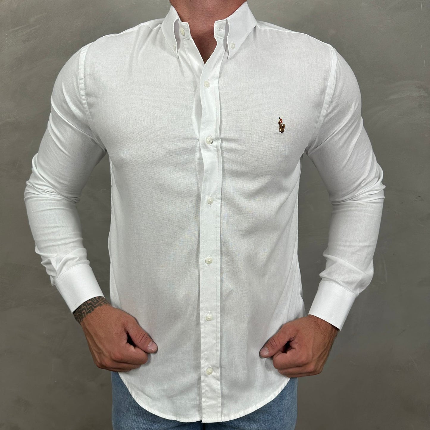 Camisa Ralph Lauren Manga Longa Branco Ref.40261