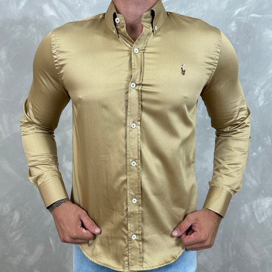 Camisa Ralph Lauren Manga Longa Dourada - Ref. 40685