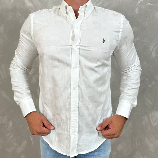 Camisa Ralph Lauren Manga Longa  Branca - Ref. 40689