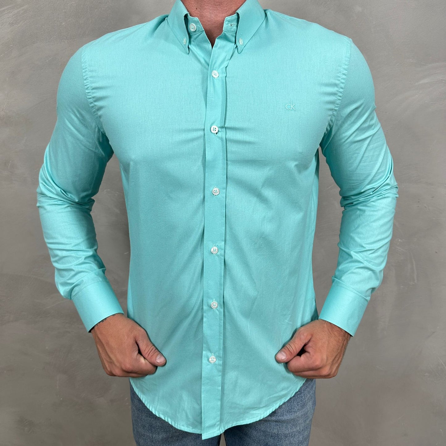 Camisa Calvin Klein Manga Longa Verde - Ref. 40887