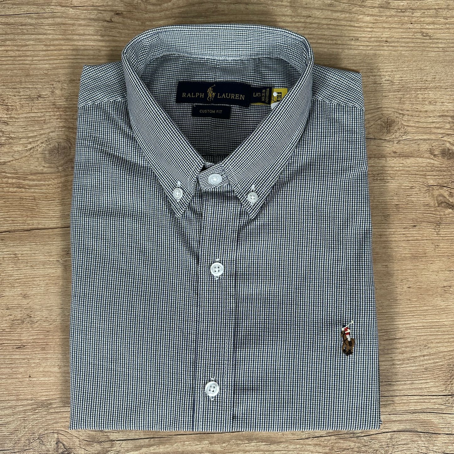 Camisa Ralph Lauren Manga Curta Xadres Cinza - Ref. 30291