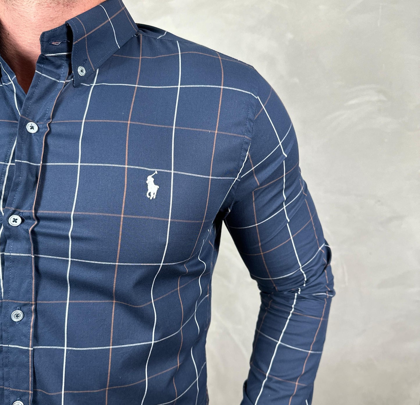 Camisa Ralph Lauren Manga Longa Xadrez Azul - Ref. 40860