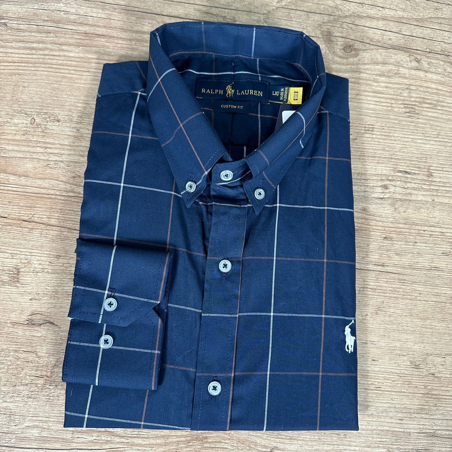 Camisa Ralph Lauren Manga Longa Xadrez Azul - Ref. 40860