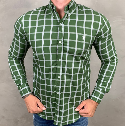 Camisa Ralph Lauren Manga Longa Xadrez Verde - Ref. 40861