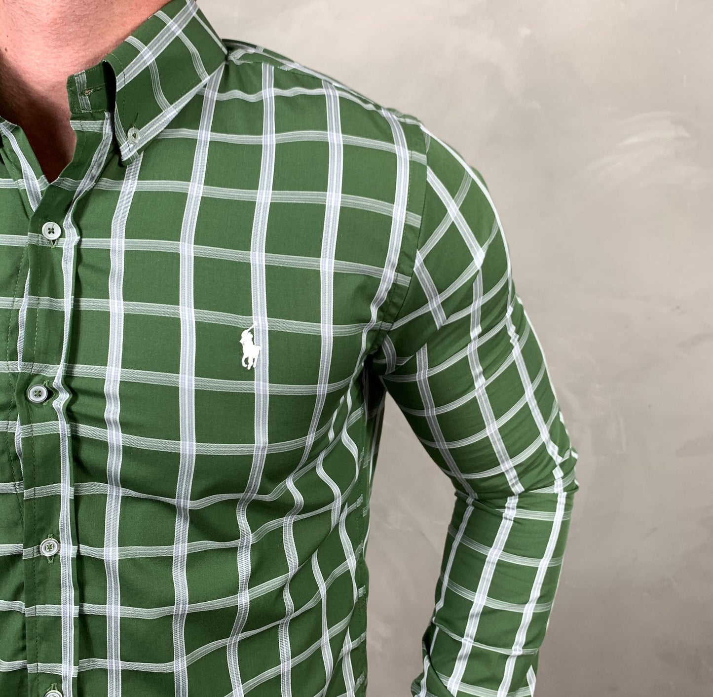 Camisa Ralph Lauren Manga Longa Xadrez Verde - Ref. 40861